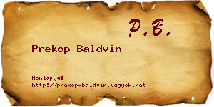 Prekop Baldvin névjegykártya